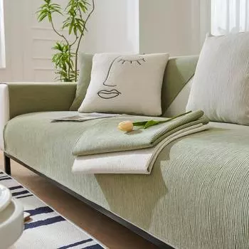 Подушка для дивана Four Seasons Universal Chenille Нескользящий чехол Ткань Simple All-inclusive Универсальный чехол Чехол Зеленая подушка 30*50 чёрный