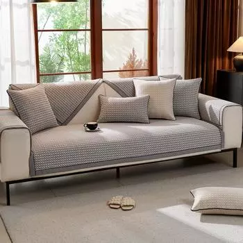 Подушка для дивана Four Seasons Universal Chenille, новая противоскользящая износостойкая легкая роскошная подушка для дивана с узором «гусиная лапка» 70*70cm