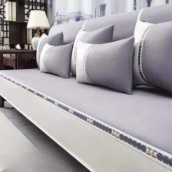 Подушка для дивана Four Seasons Universal Cover Cover New Chinese Style Искусственная кожа для спинки, чехол для полотенца, ткань для дивана, нескользящая подушка из розового дерева 70*70cm