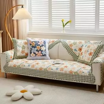 Подушка для дивана Four Seasons Universal из чистого хлопка, подушка для сиденья из чистого хлопка, скандинавский простой современный противоскользящий моющийся чехол для дивана 70*70