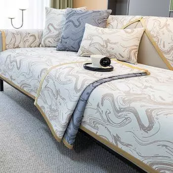 Подушка для дивана Four Seasons Universal Non-Slip Classic Style Four Seat Straight Row Leather Sofa Cushion Cover Towel Sofa Cover 70*70cm