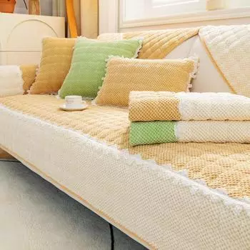 Подушка для дивана Four Seasons Универсальная современная простая нескользящая толстая кожаная подушка плюшевый чехол для дивана полное покрывало полотенце зима 70*70