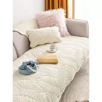 Подушка для дивана Four Seasons Универсальная высококачественная кожа Нескользящая простая утолщенная подушка в скандинавском стиле Зимний плюшевый чехол Полотенце на спинку 70*70CM