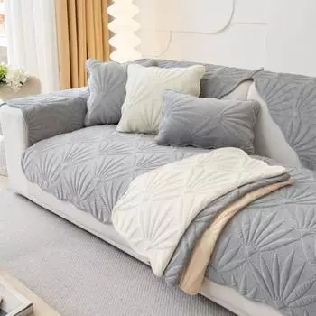 Подушка для дивана Four Seasons, универсальная ткань для спинки, подушка для дивана, синель, нескользящая однотонная подушка для дивана, кремовая противоскользящая подушка 70x70CM 1pc белый