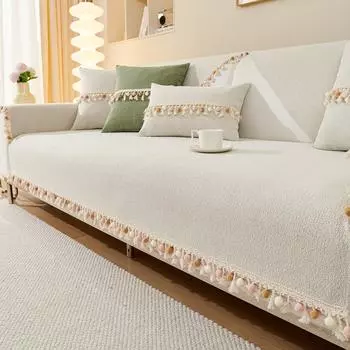 Подушка для дивана Four Seasons, универсальные нескользящие подушки для сиденья, универсальный чехол для дивана, тканевая подушка, синель, зима 70X70