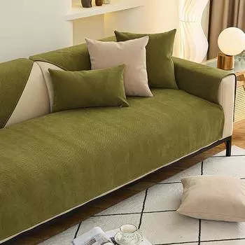 Подушка для дивана Four Seasons Универсальный синель Простой чехол Полотенце Светильник Роскошный скандинавский чехол для дивана Matcha 70*70cm
