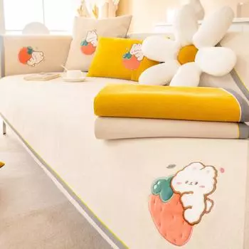 Подушка для дивана Four Seasons, универсальный чехол для дивана с мультяшным кроликом, полотенце, Нескользящая подушка, чехол для дивана 70*70