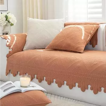 Подушка для дивана Han Dan, полностью хлопок, универсальная всесезонная, противоскользящая, романтическая кружевная подушка для сиденья, простой и легкий роскошный кожаный чехол для дивана 70*70