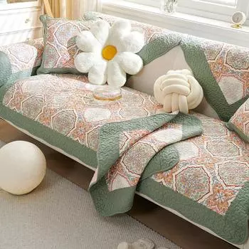 Подушка для дивана, хлопковая, всесезонная, универсальная, простая, современная, из нескользящей ткани, хлопковая подушка для сиденья, пасторальная подушка для чехла на диван 70*70cm