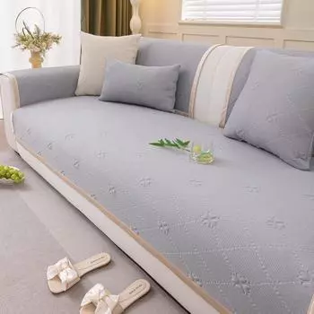 Подушка для дивана Ice Silk Cooling, летняя вышивка, охлаждающая подушка, нескользящий чехол для дивана, дышащая, устойчивая к царапинам задняя часть дивана для гостиной 70x70cm