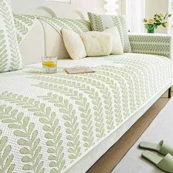 Подушка для дивана Ice Silk Cooling, летняя вышивка, охлаждающая подушка, нескользящий чехол для дивана, дышащая, устойчивая к царапинам задняя часть дивана для гостиной 70x70