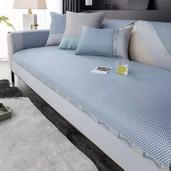 Подушка для дивана Ice Silk, кожаная, легкая, роскошная, летняя, летняя, коврик, подушка для сиденья, простая, современная, высококачественная, нескользящая, кожаная, чехол для дивана 70*70cm