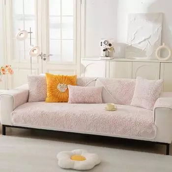 Подушка для дивана из бархата, утолщенный нескользящий плюшевый зимний чехол для дивана, современный простой чехол для дивана 70*70cm