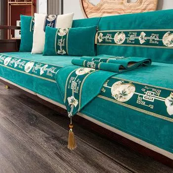 Подушка для дивана из цельного дерева, китайская высококачественная нескользящая подушка, чехол для полотенец на спинку, ткань для четырех сезонов, универсальный чехол для дивана 70*70