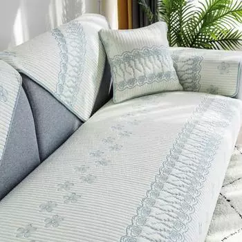 Подушка для дивана из цельного хлопка Four Seasons Simple Cloth Fashion Pure Cotton Подушка Универсальная Подушка для Гостиной Спинка Полотенце Чехол для дивана Полностью покрытый 70*70