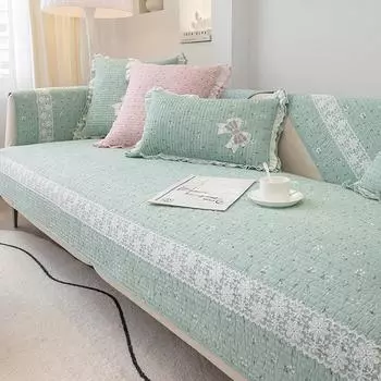 Подушка для дивана из чистого хлопка, деревенский стиль, всесезонная противоскользящая подушка для сиденья, новый кожаный чехол для дивана, универсальный чехол, маленький и свежий 70*70