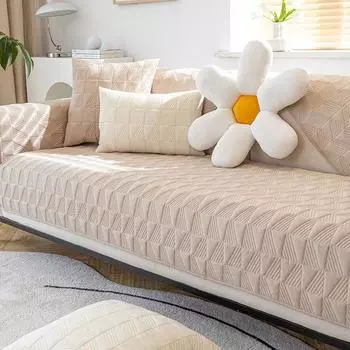 Подушка для дивана из чистого хлопка для всех сезонов, простая современная нескользящая ткань для подушки сиденья, хлопковый чехол для дивана, полотенце для спинки и ткань для покрытия 70*70cm