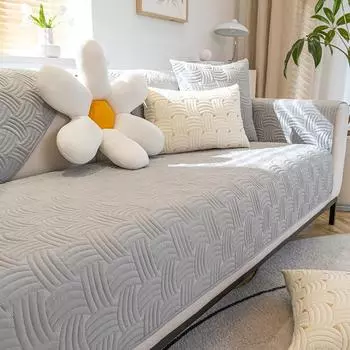 Подушка для дивана из чистого хлопка Four Seasons Универсальная ткань для чехла на подушку сиденья Простая современная нескользящая ткань для подушки сиденья 100% хлопок Чехол для дивана 70*70cm