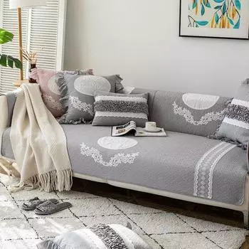 Подушка для дивана из чистого хлопка Four Seasons, однотонная подушка для дивана из хлопчатобумажной ткани, нескользящая хлопковая подушка для сиденья дивана 70*70