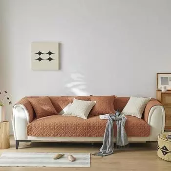 Подушка для дивана из чистого хлопка грязно-оранжевого цвета, нескользящая подушка из стираного хлопка, четырехсезонное диванное полотенце, чехол для дивана 70*70cm