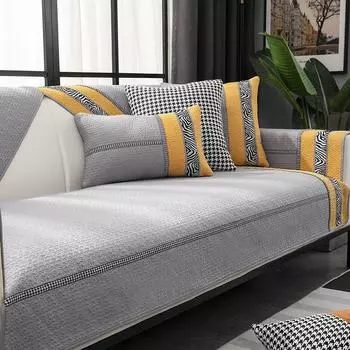 Подушка для дивана из чистого хлопка на все времена года, нескользящая подушка, легкая роскошь, простой зимний чехол для дивана 70*70cm