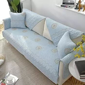 Подушка для дивана из чистого хлопка на все времена года, нескользящий чехол для подушки из хлопчатобумажной ткани, простой современный комплект, подушка для сиденья «все включено» 70*70cm