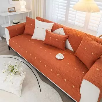 Подушка для дивана из чистого хлопка на все времена года, хлопковая ткань, нескользящий чехол для подушки, простой современный чехол для дивана, подушка для сиденья 70*70cm