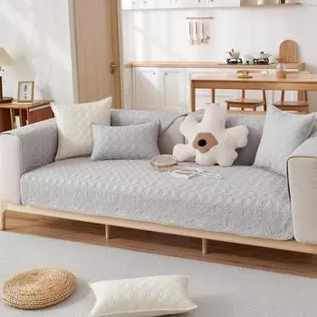 Подушка для дивана из чистого хлопка, нескользящая универсальная подушка для сиденья из массива дерева и хлопка на четыре сезона, тканевый кожаный чехол для дивана 70*70cm