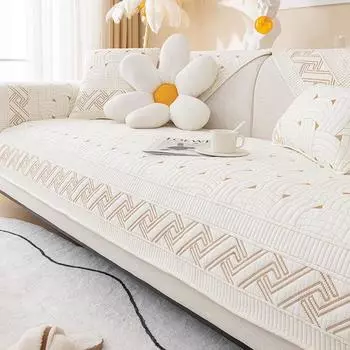 Подушка для дивана из чистого хлопка, простая всесезонная подушка для сиденья из нескользящей ткани, кожаный чехол для дивана, тканевое полотенце 70*70cm