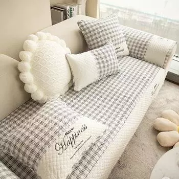 Подушка для дивана из чистого хлопка с вышивкой оливковой ветки, универсальный нескользящий чехол для всех сезонов, простой чехол для подушки сиденья с вышивкой 70*70cm