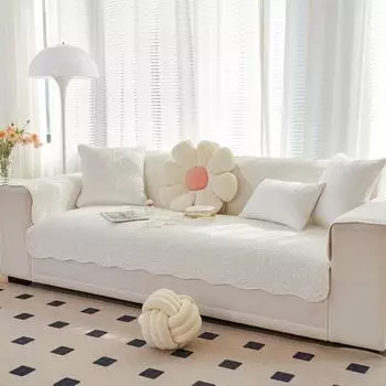 Подушка для дивана из чистого хлопка с вышивкой в стиле французского ретро на все времена года, легкий чехол для дивана из роскошной ткани, нескользящая кожаная подушка для сиденья 70*70cm