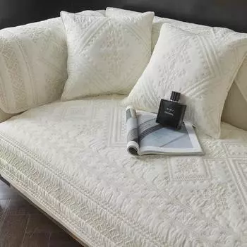 Подушка для дивана из чистого хлопка с вышивкой на все времена года, противоскользящая, пыленепроницаемая, устойчивая к царапинам от кошек, чехол для дивана, ткань для полного покрытия 70*70cm