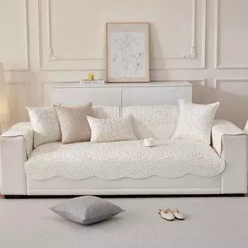 Подушка для дивана из чистого хлопка с вышивкой, универсальная для всех сезонов, новая летняя нескользящая подушка, легкая роскошь, простая и высококачественная ткань для чехла 70*70cm