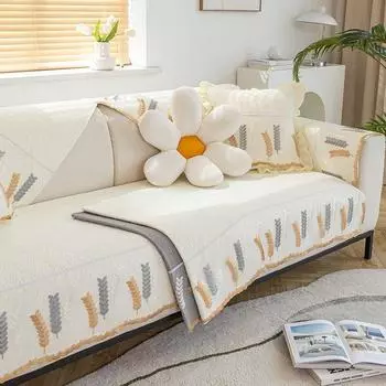 Подушка для дивана из чистого хлопка, универсальные подушки для сидений Four Seasons, тканевый чехол, простой современный нескользящий коврик для гостиной, чехол для дивана, чехол 70*70cm