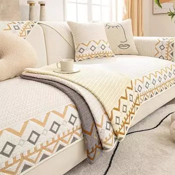 Подушка для дивана из чистого хлопка, универсальный чехол для полотенец на четыре сезона, нескользящая подушка для сиденья, чехол для дивана, пылезащитный чехол 70*70