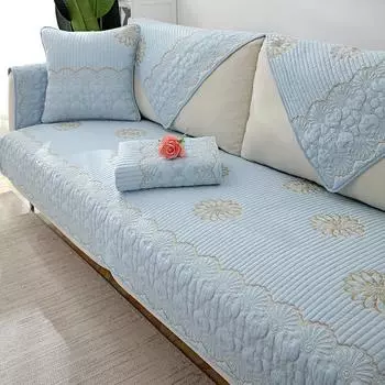 Подушка для дивана из чистого хлопка, универсальная хлопчатобумажная ткань Four Seasons, нескользящая ткань, простой современный чехол, полотенце, подушка для сиденья, «все включено» 70*70cm