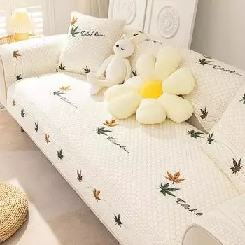 Подушка для дивана из чистого хлопка, всесезонная универсальная двусторонняя подушка для сиденья, современный и простой чехол для дивана, противоскользящее полотенце на спинке 70*70