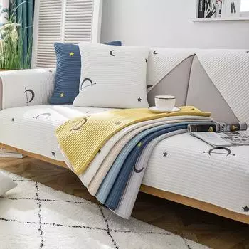 Подушка для дивана из чистой хлопчатобумажной ткани, универсальная нескользящая нескользящая вышивка для гостиной, чехол для дивана, спинка, подлокотник, наволочка 45x45 pillowcase 1pc бежевый