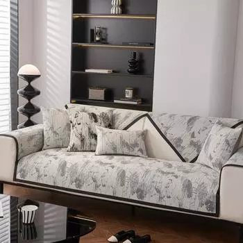 Подушка для дивана из цветной синели, легкая, роскошная, всесезонная, универсальная, нескользящая, чехол для дивана, все включено, простая, наволочка для сиденья 70*70cm