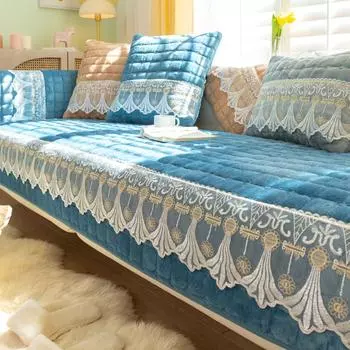 Подушка для дивана из фланели, зимняя, утолщенная, нескользящая, чехол для дивана, всеобъемлющий чехол для сиденья, простое современное полотенце для спинки, зима 70*70