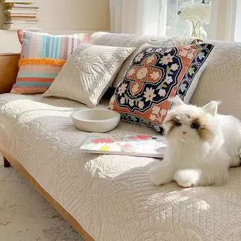 Подушка для дивана из французского ретро-хлопка, тяжелая вышитая подушка для дивана, подушка для полотенец 70x70