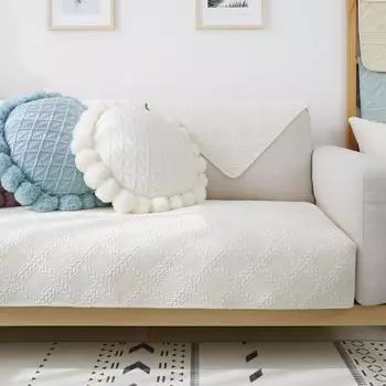 Подушка для дивана из глазурованной хлопчатобумажной ткани, модный нескользящий зимний чехол для дивана из массива дерева, универсальный чехол на четыре сезона 70*70