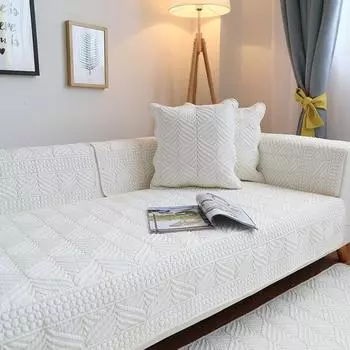 Подушка для дивана из хлопчатобумажной ткани, четырехсезонная подушка, нескользящая, простая, современная, из чистого хлопка, летний универсальный чехол для дивана 70*70