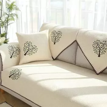 Подушка для дивана из хлопчатобумажной ткани, лен Four Seasons, простая летняя нескользящая подушка, современный универсальный чехол для дивана и полотенце для спины 70*90CM