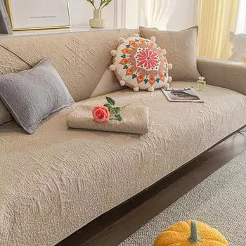 Подушка для дивана из хлопчатобумажной ткани, универсальная противоскользящая подушка для всех сезонов, простой зимний чехол для дивана, ткань 70*70cm