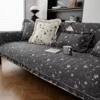 Подушка для дивана из хлопка для гостиной, скандинавские цветы, коврик для дивана, нескользящий чехол для дивана, угловой диван, полотенце, подушка для сиденья, домашний декор A 70x70