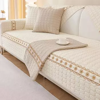 Подушка для дивана из хлопка Four Seasons Universal Cotton Fabrics Simple Sofa Cover Cloth Non-Slip Подушка утолщенная Universal 70*70cm