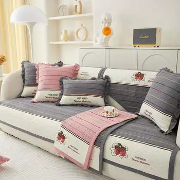 Подушка для дивана из хлопка Four Seasons Universal Color-block Fabric с нескользящей подушкой, полотенце для дивана в новом стиле из хлопка 70x70