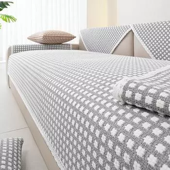 Подушка для дивана из хлопка и льна в японском стиле, универсальная противоскользящая подушка для всех сезонов, товары для дома 70*50 серый