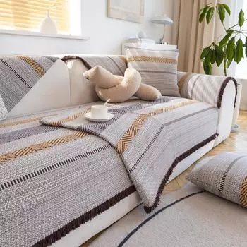 Подушка для дивана из хлопка и льна кремового цвета, всесезонный универсальный новый минималистичный чехол для дивана, тканевая подушка 70*70cm